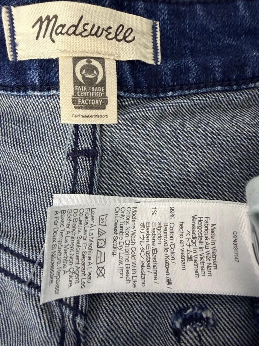 Madewell Curvy Perfect Vintage Wide Leg Jeans Women 31P Blue High Rise Crop - Picture 13 of 14